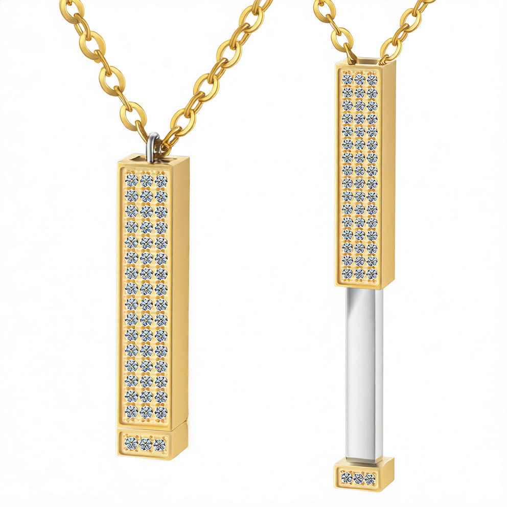 Stainless Steel Diamond Telescopic Necklace