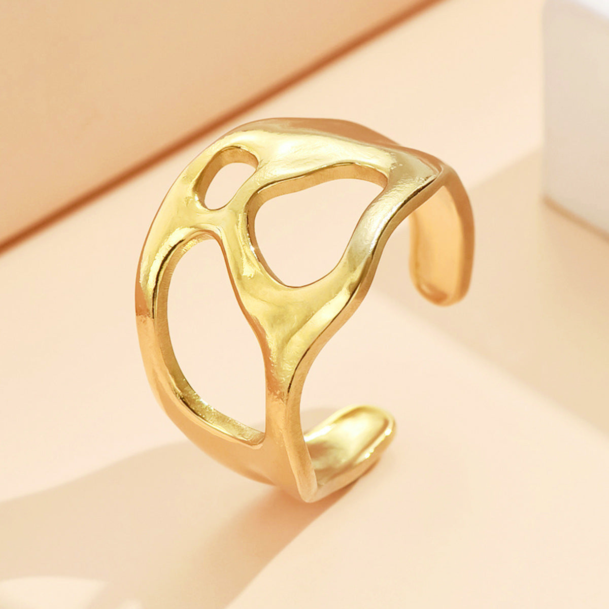 Baroque Adjustable Stainless Steel Ring