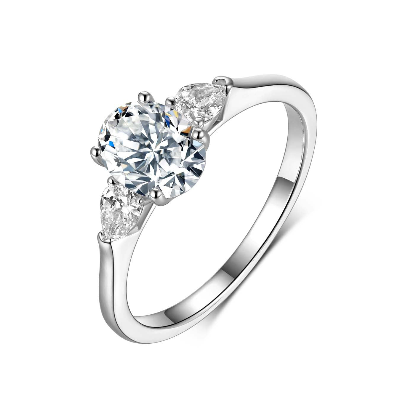 S925 Silver Moissanite Ring Women's