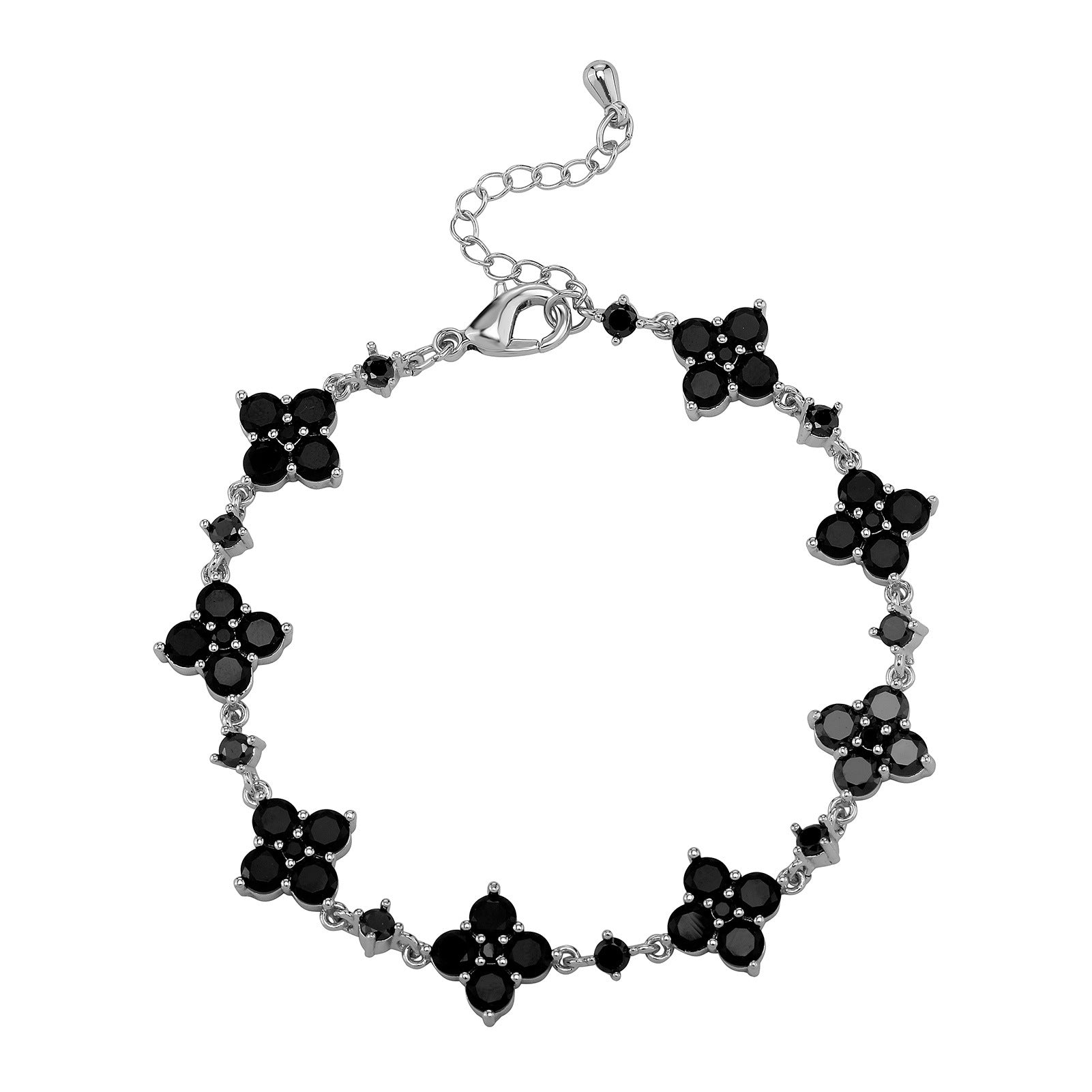 Four-Leaf Clover Zircon Bracelet