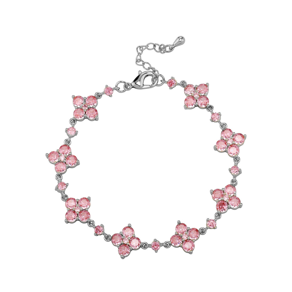 Four-Leaf Clover Zircon Bracelet