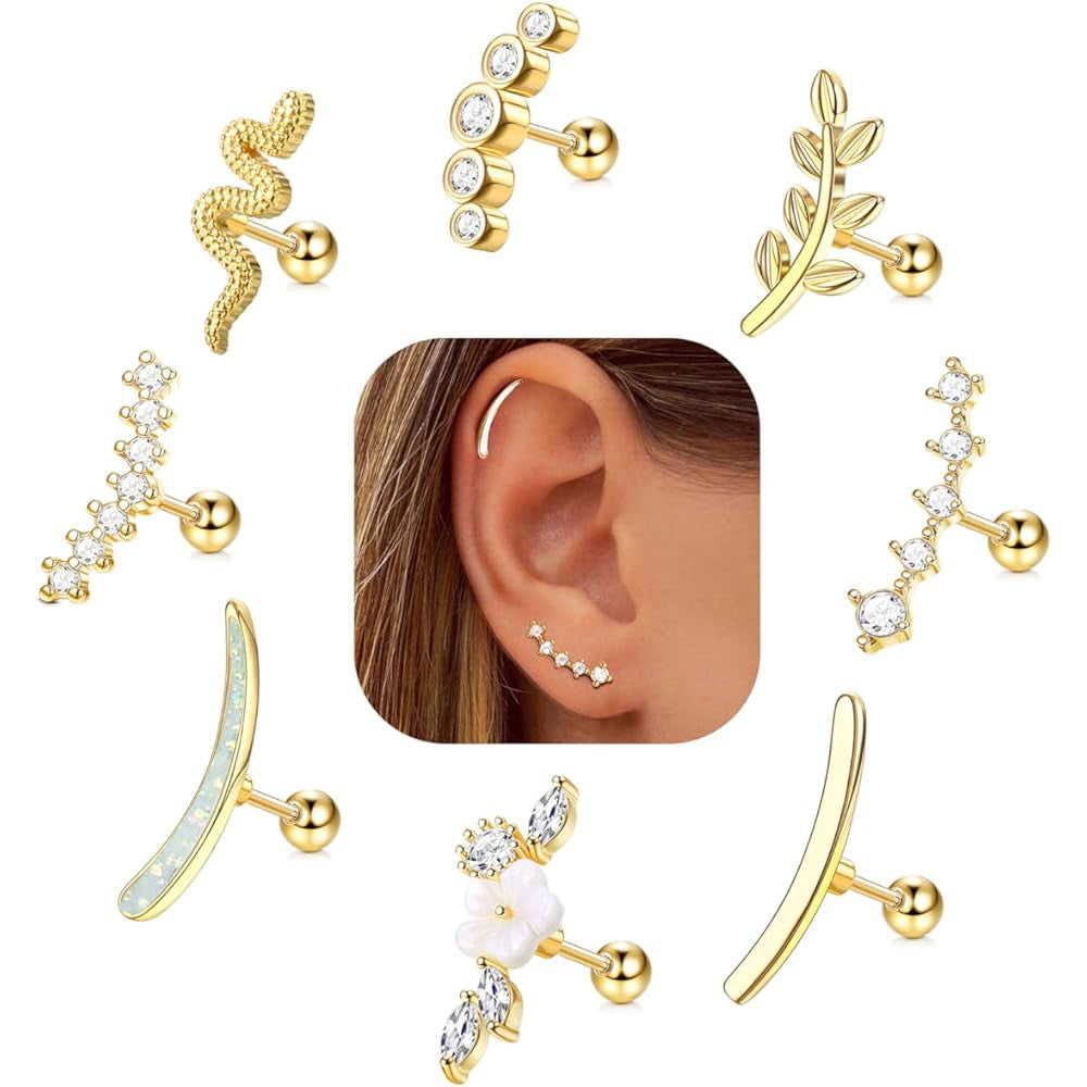 Stainless Steel Gold Plated Flower Earring