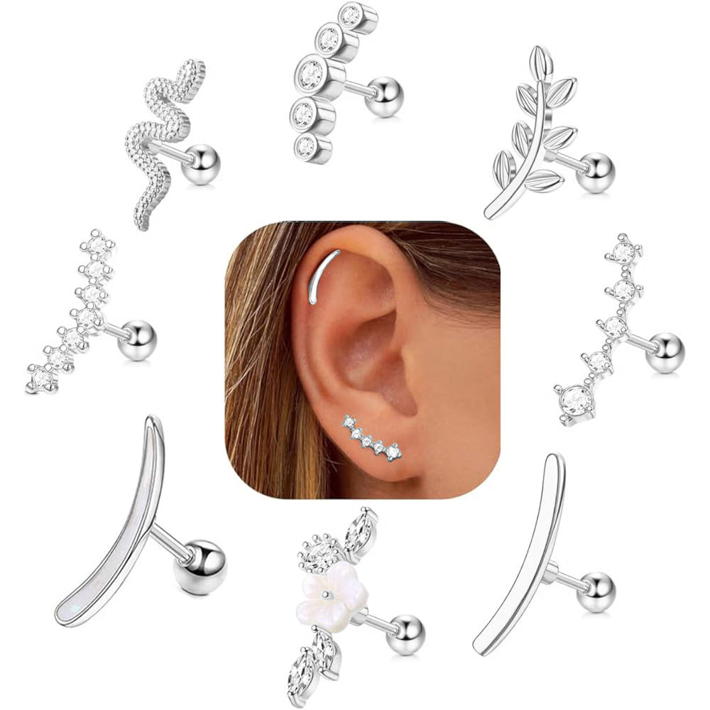 Stainless Steel Gold Plated Flower Earring