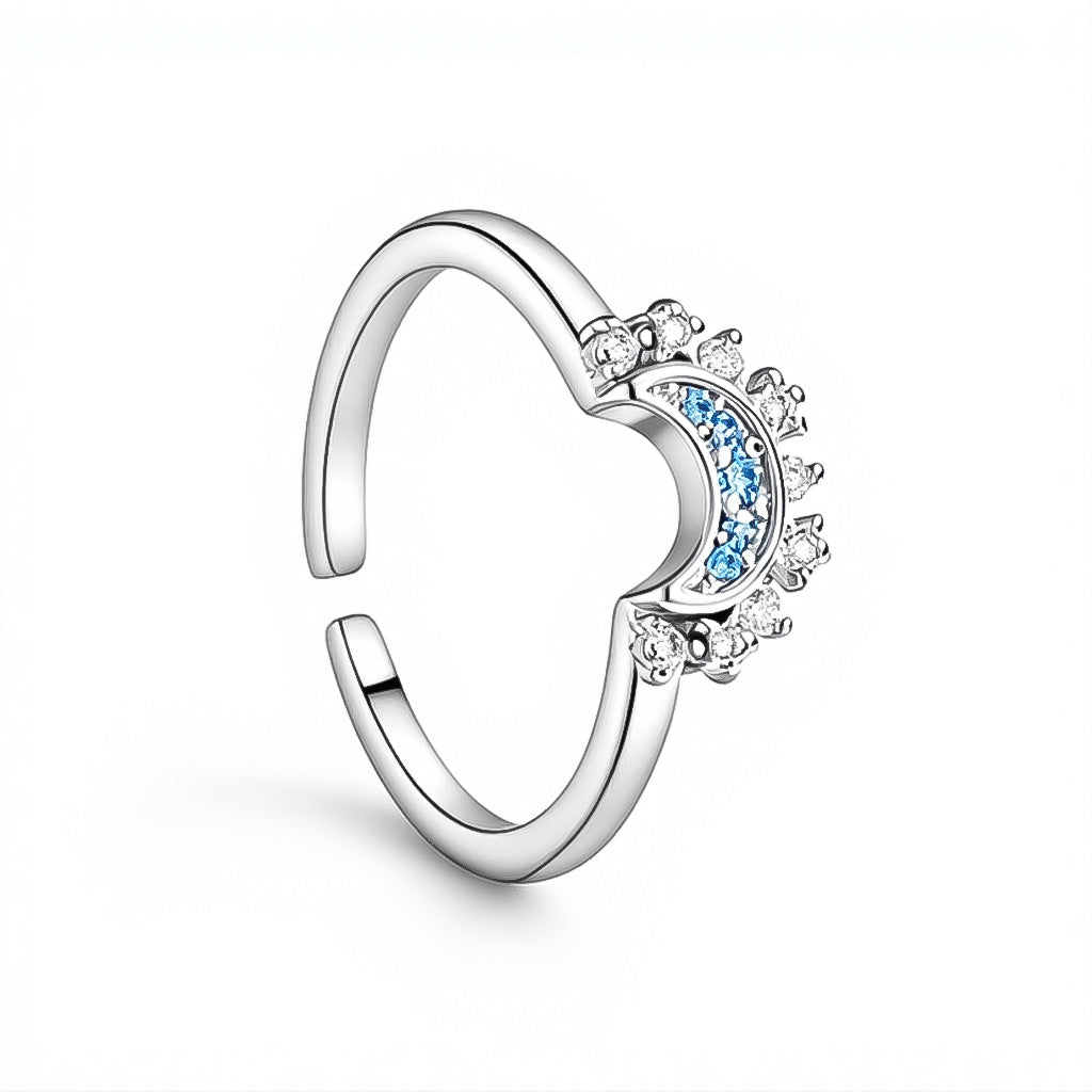 Ring with the sun and moon superimposed on it