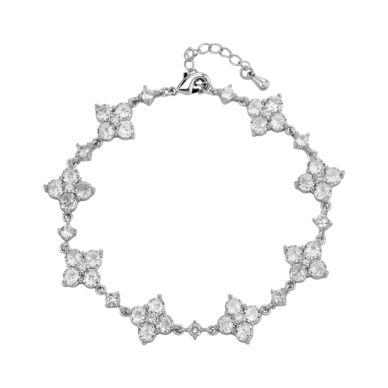 Four-Leaf Clover Zircon Bracelet