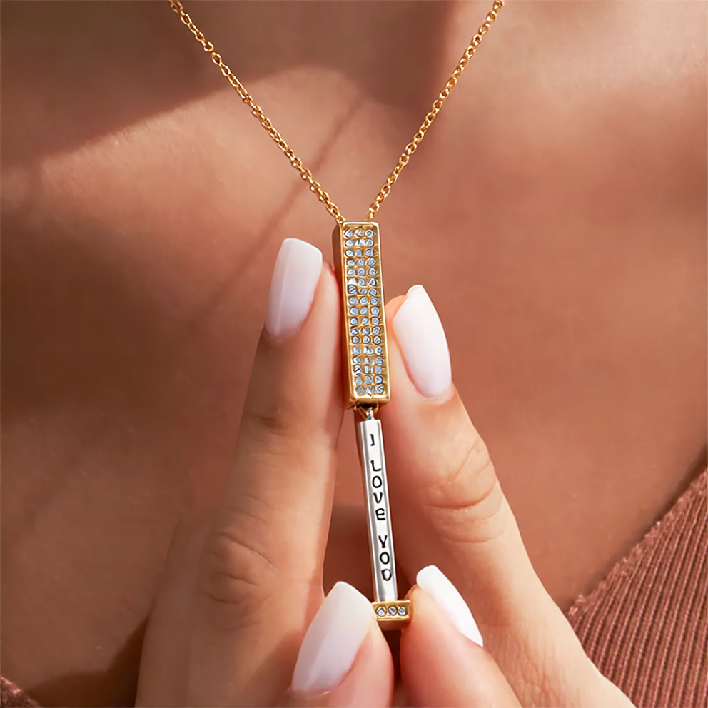 Stainless Steel Diamond Telescopic Necklace