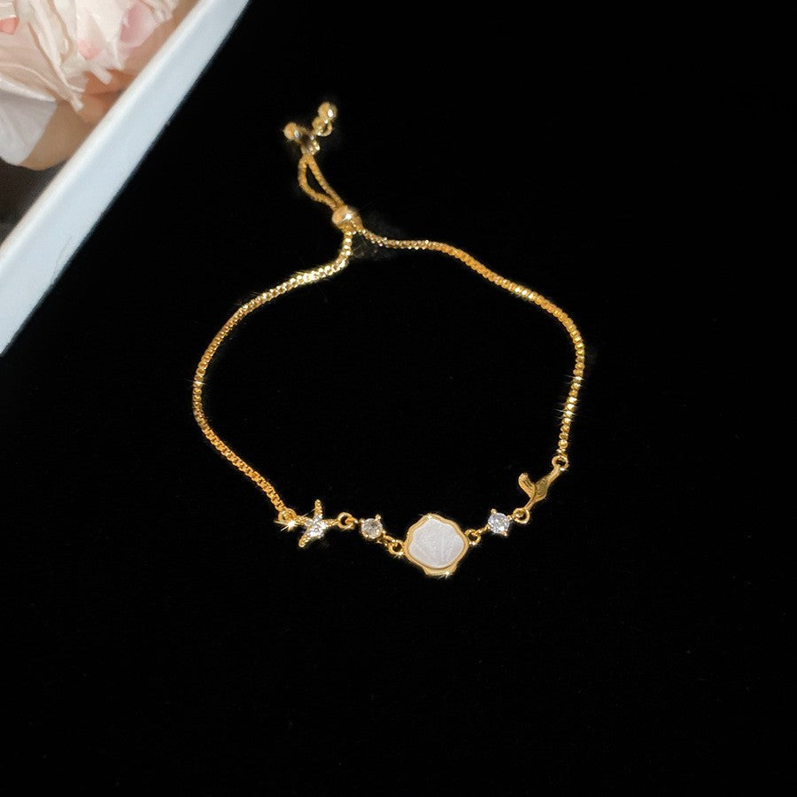 Sparkling Zirconia Floral Star Bracelet