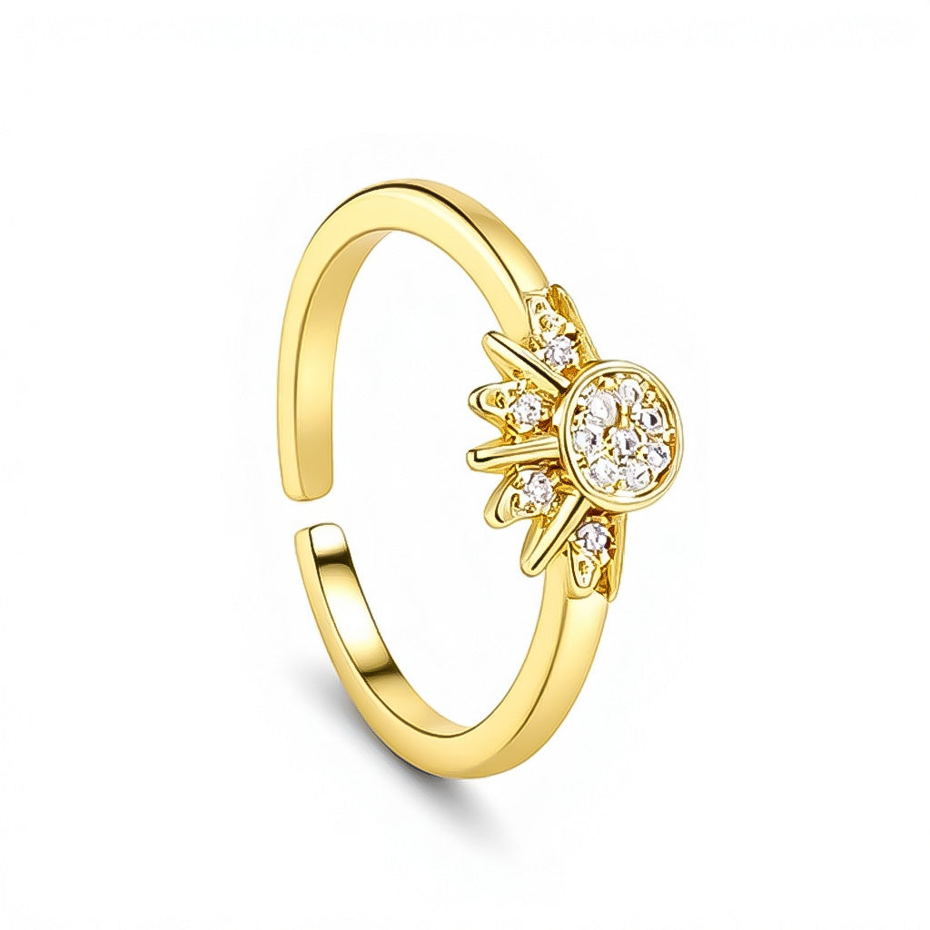 Ring with the sun and moon superimposed on it