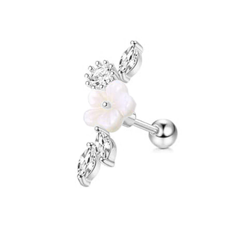 Stainless Steel Gold Plated Flower Earring