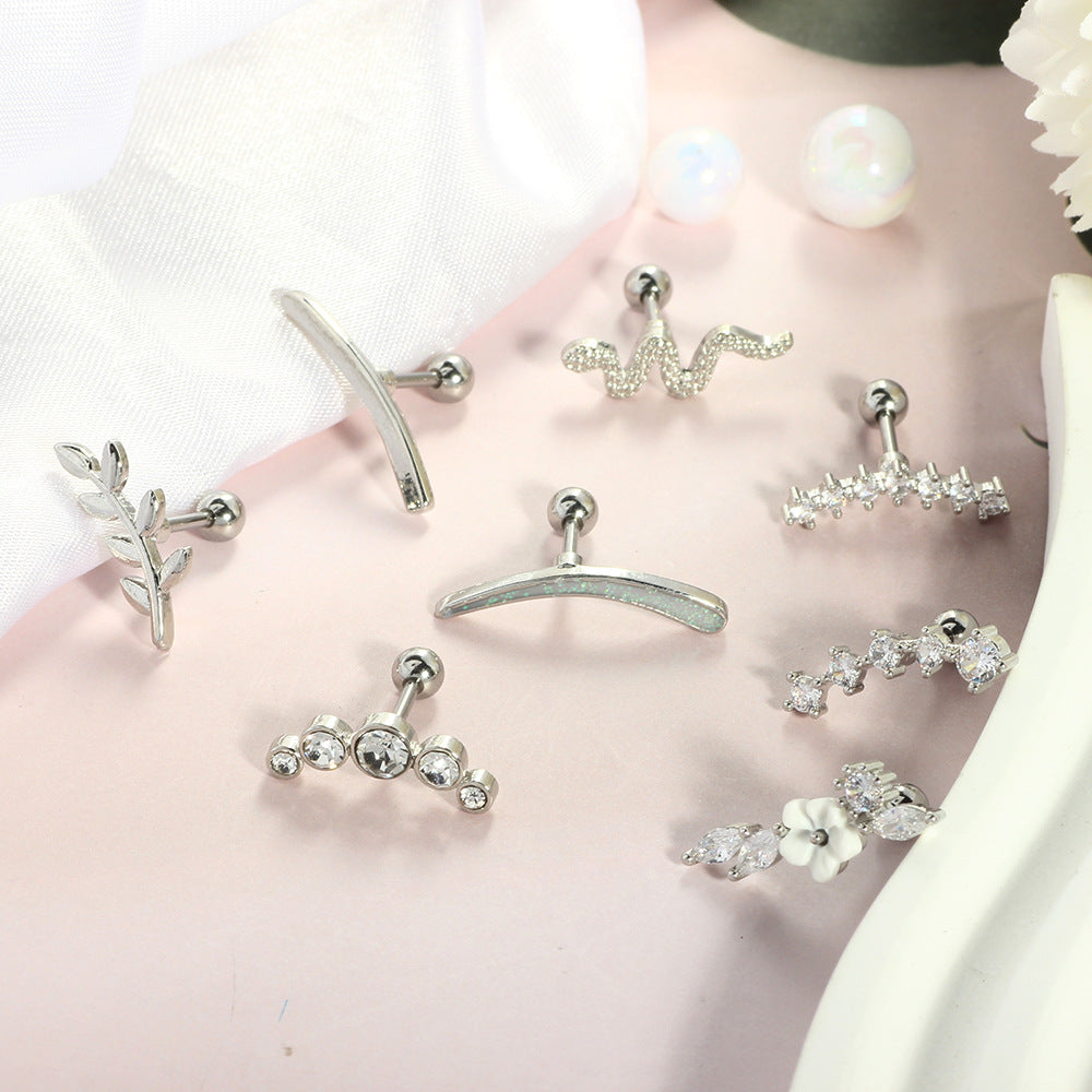 Stainless Steel Gold Plated Flower Earring