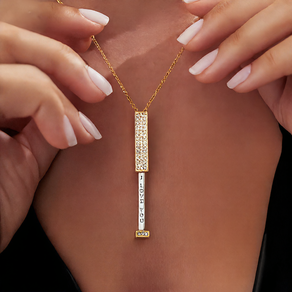 Stainless Steel Diamond Telescopic Necklace