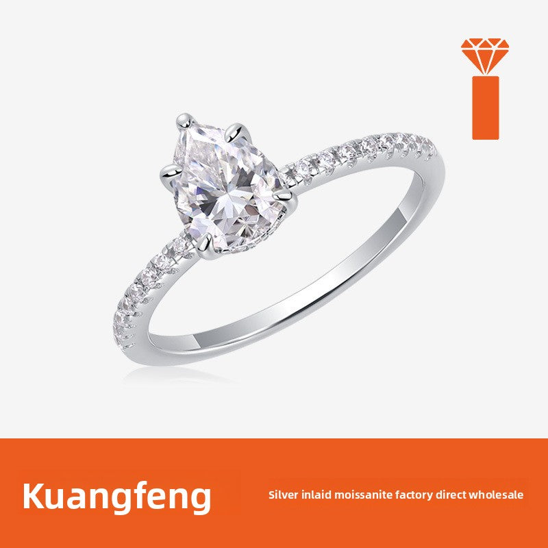 Moissanite 925 Sterling Silver Irregular Ring