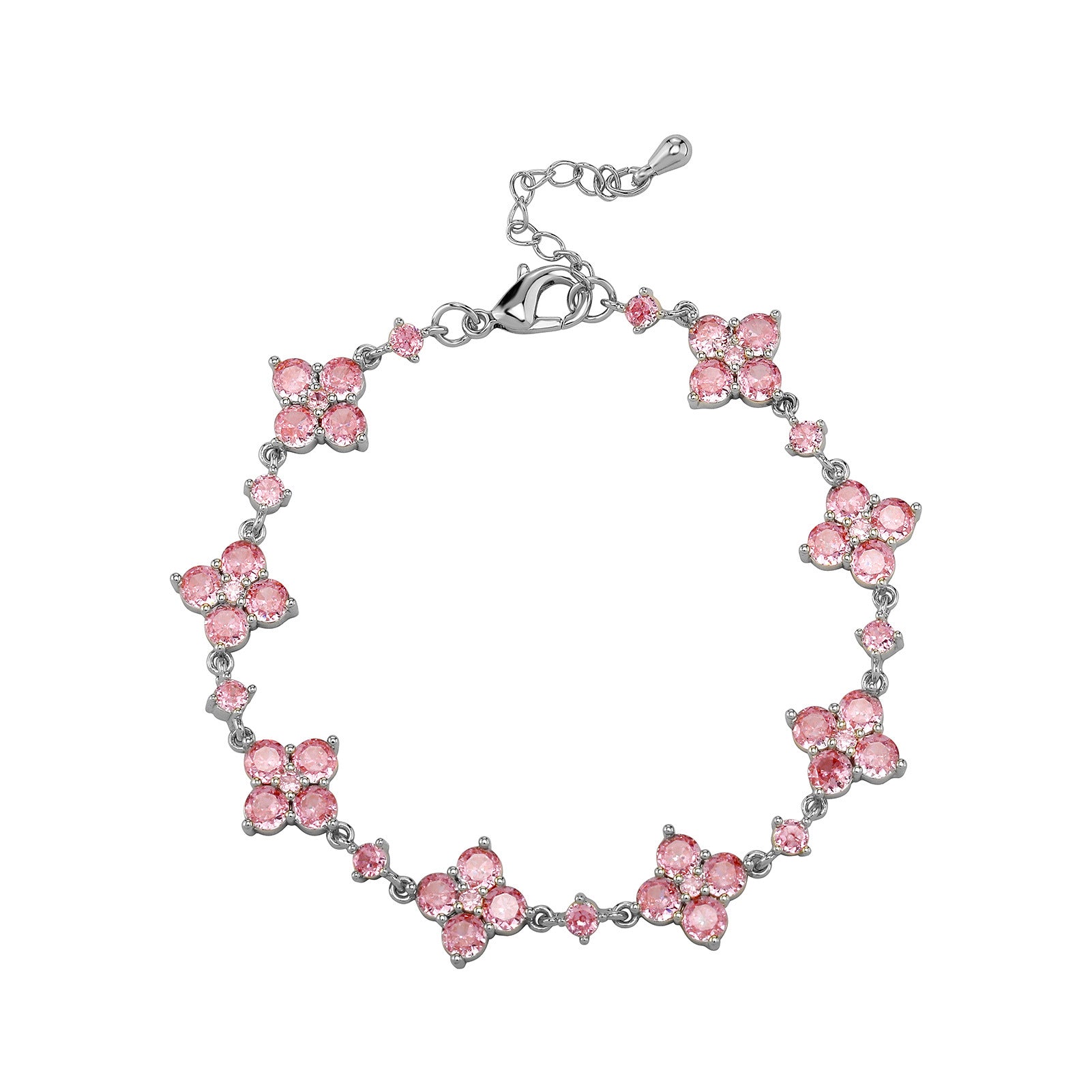 Four-Leaf Clover Zircon Bracelet