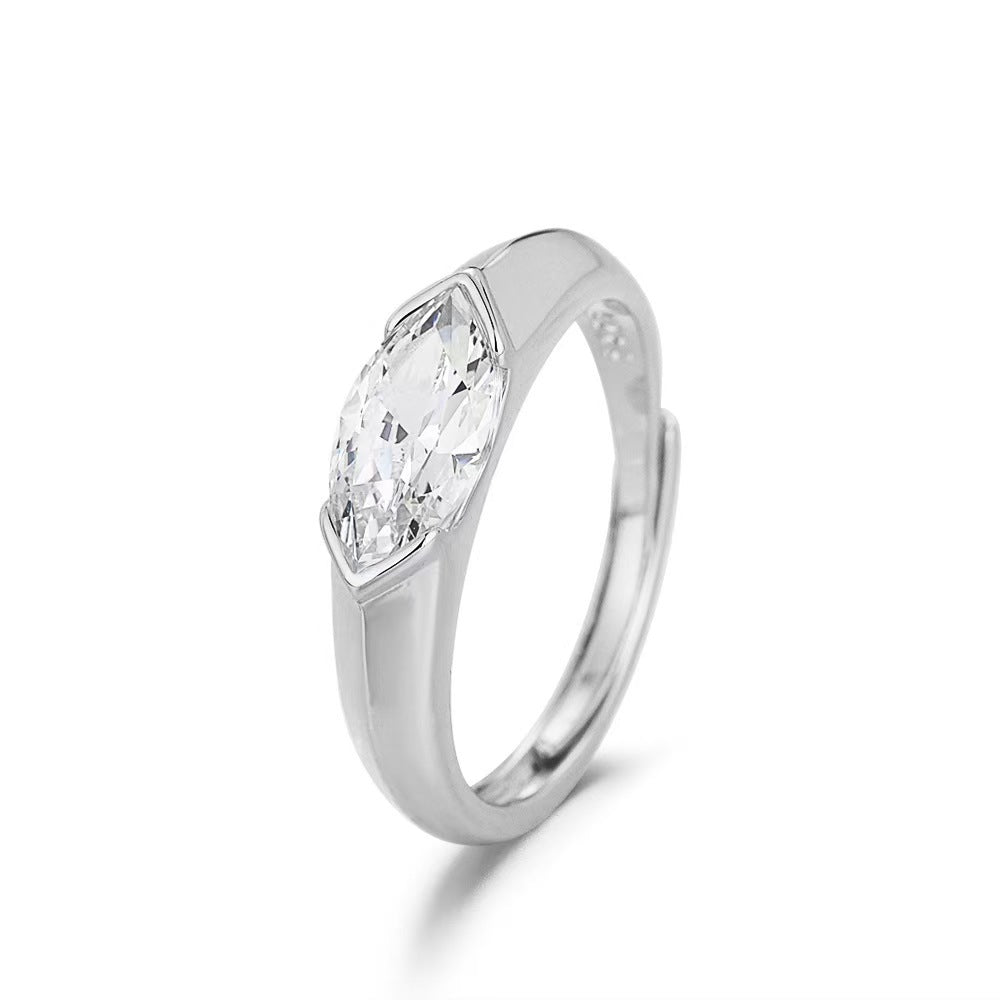 Adjustable Zircon Geometric Ring