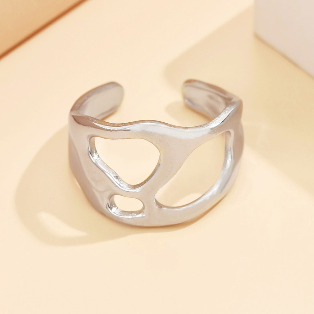 Baroque Adjustable Stainless Steel Ring