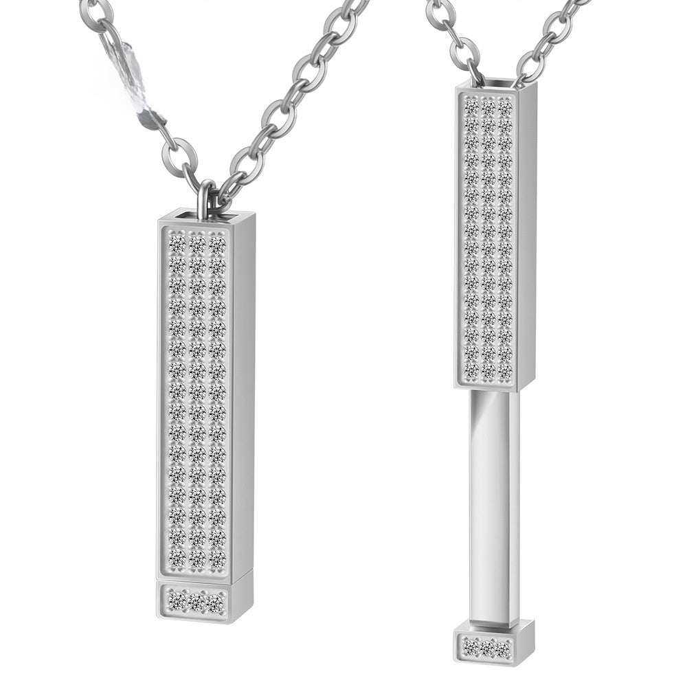 Stainless Steel Diamond Telescopic Necklace